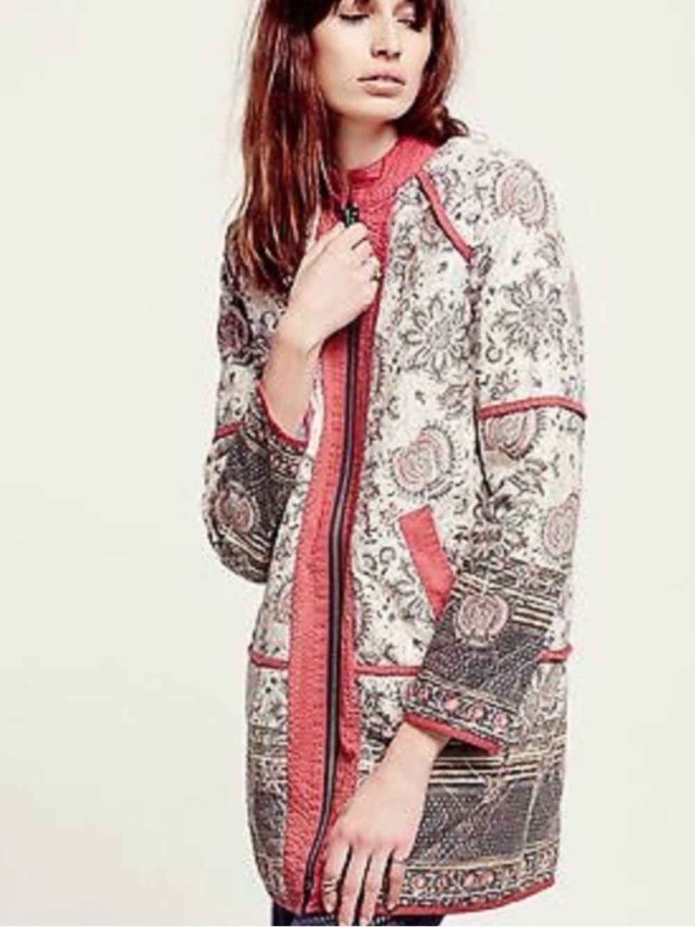 Free People Belario Reversible Quilted Jacket Cotton Small Boho - Picture 2 of 10